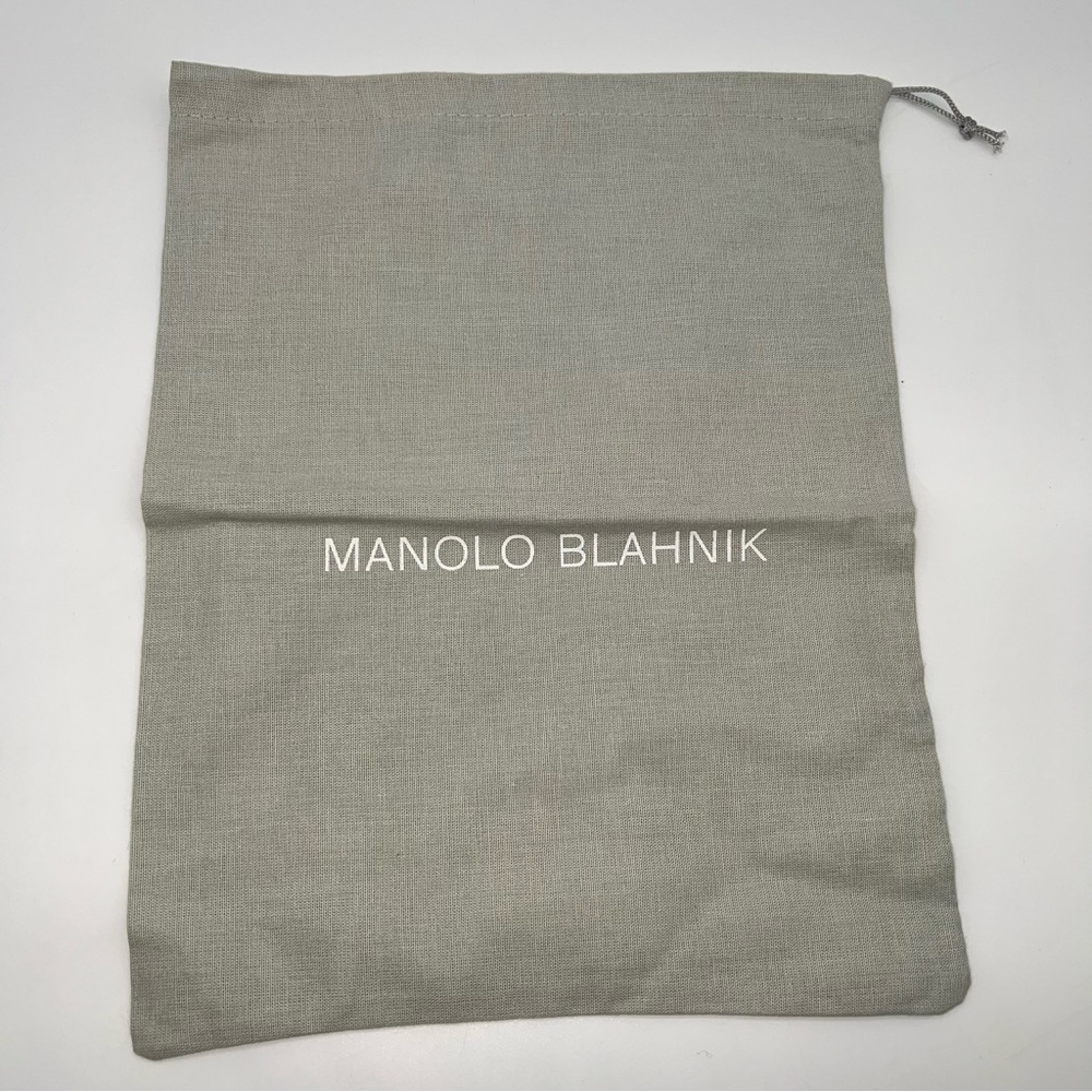 Manolo Blahnik Gray Cotton Drawstring Dust Bag 13.25” X 10.25”